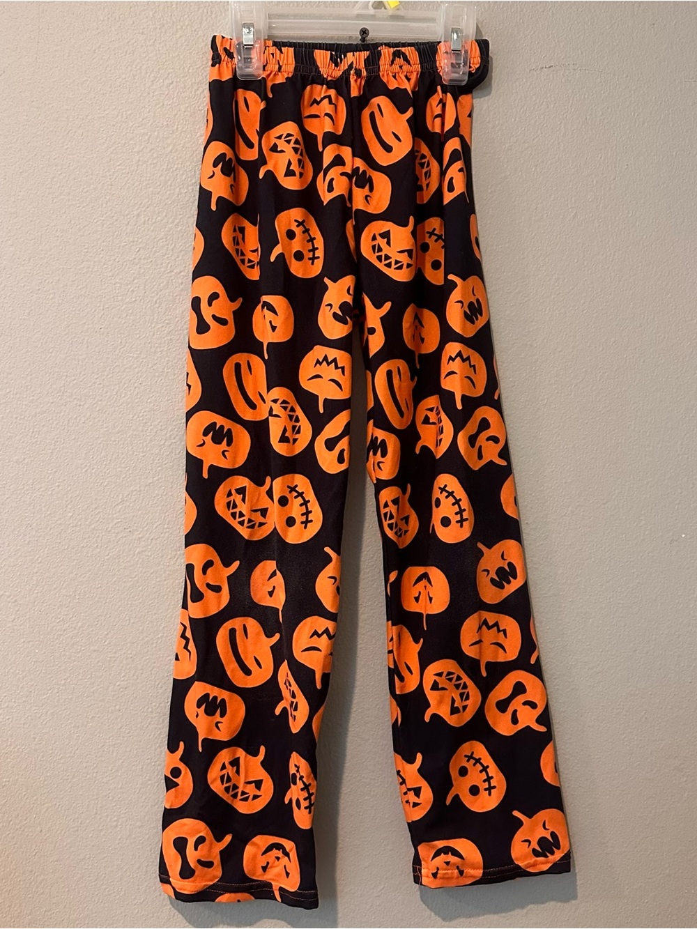 Kids Halloween Pumpkin Print Lounge Pants - Black & Orange